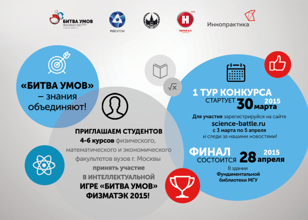 Конкурс «Битва умов» ФИЗМАТЭК 2015 для физиков, математиков и экономистов